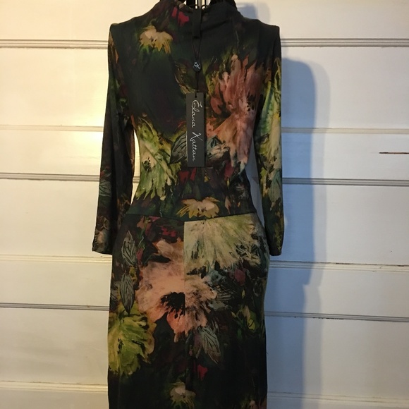 Elana Kattan floral draped dress, sz.S, NWT - Picture 2 of 8